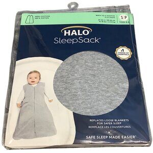 Halo SleepSack Wearable Blanket Small 0-6 Months 100% Cotton Gray TOG 0.5